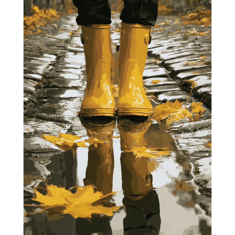 Rain Boots Reflection | Paint by Number