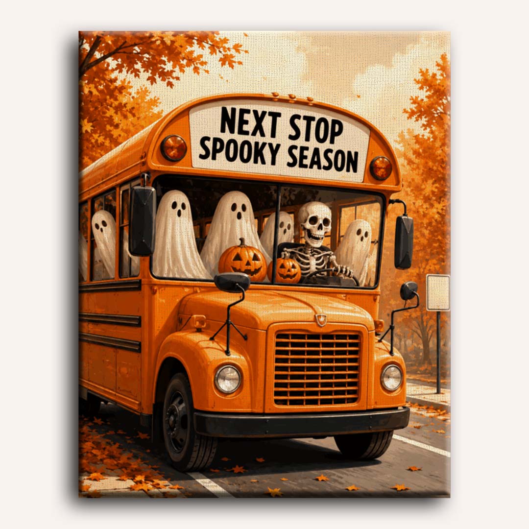 Le bus de la saison des frissons | Peinture à numéros