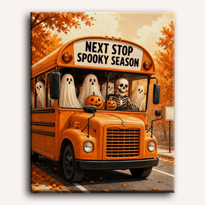 Le bus de la saison des frissons | Peinture à numéros