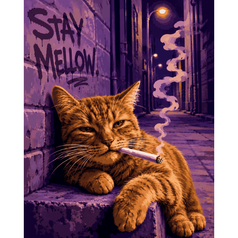 Stay Mellow Cat | Paint by Number