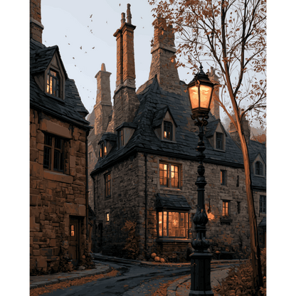 Stone Village Lane | Paint by Number