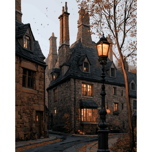 Stone Village Lane | Paint by Number