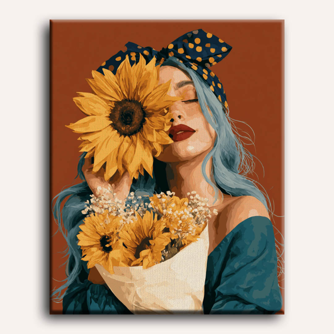 Étreinte de tournesols | Peinture à numéros