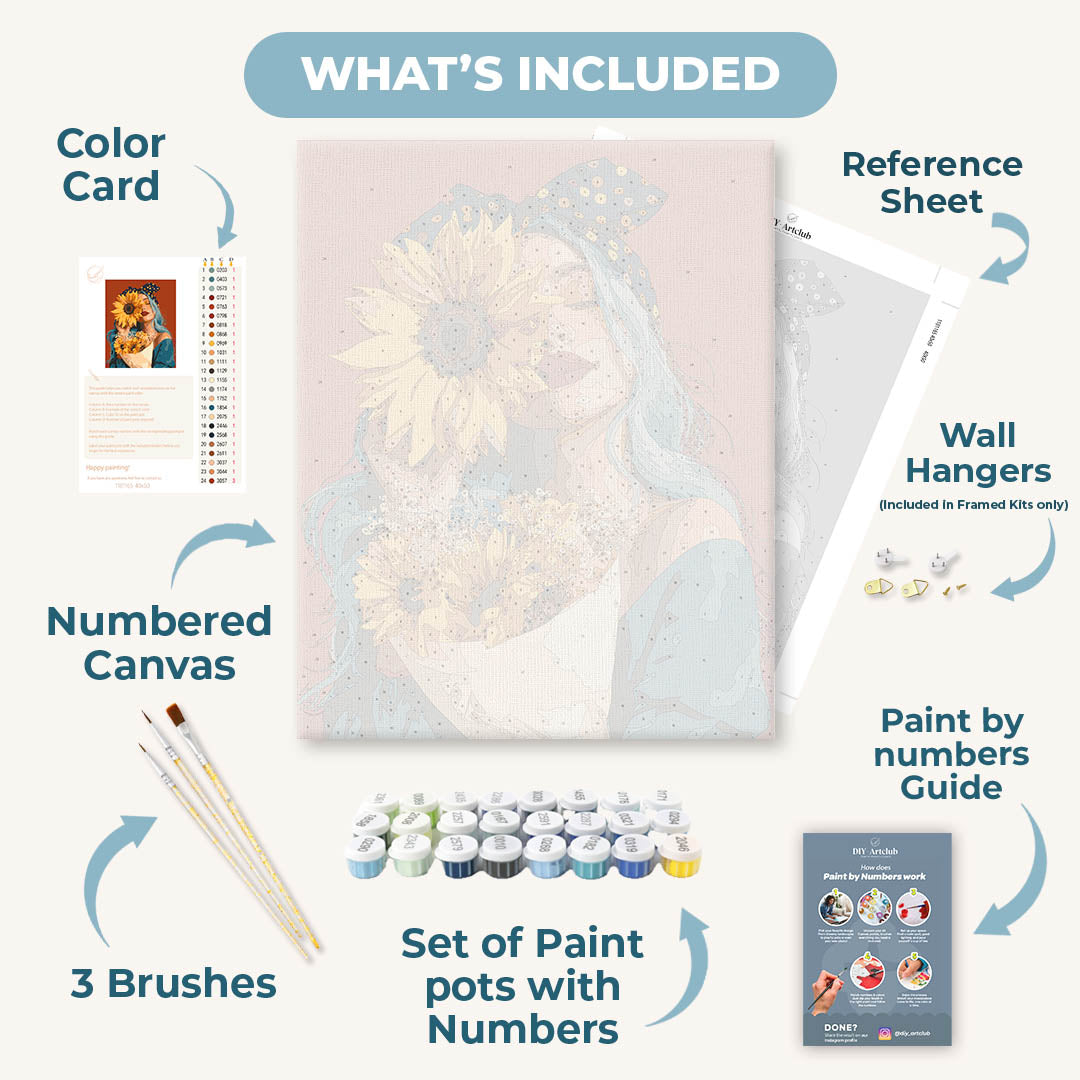 Étreinte de tournesols | Peinture à numéros
