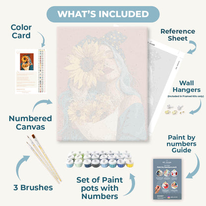 Étreinte de tournesols | Peinture à numéros