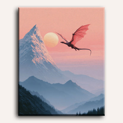 Sunrise Dragon Flight | Paint by Number