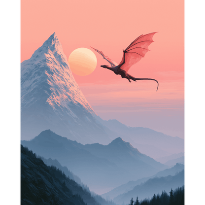 Sunrise Dragon Flight | Paint by Number