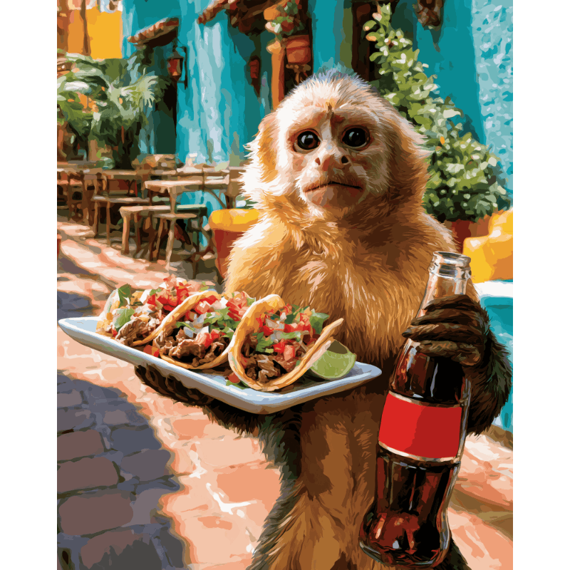 Taco Time Monkey | Paint by Number