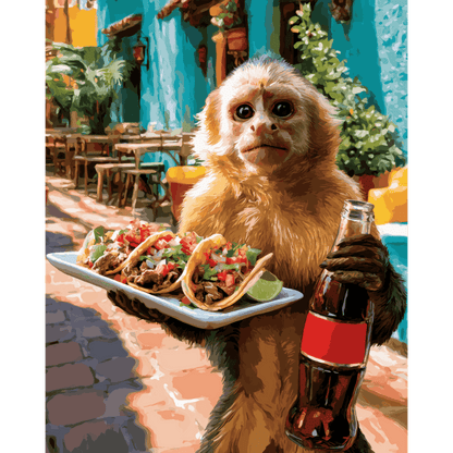 Taco Time Monkey | Paint by Number