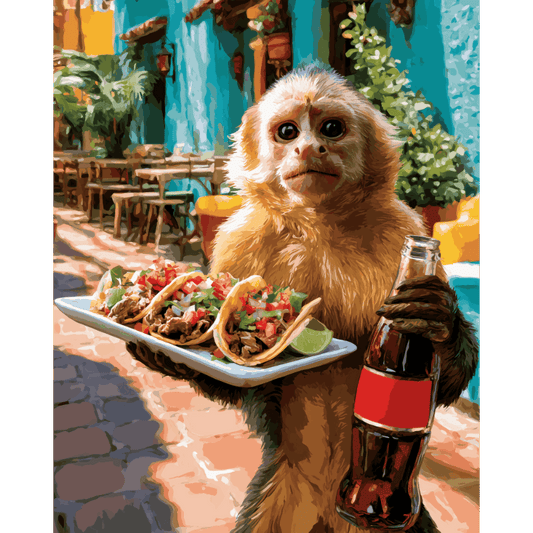 Taco Time Monkey | Paint by Number