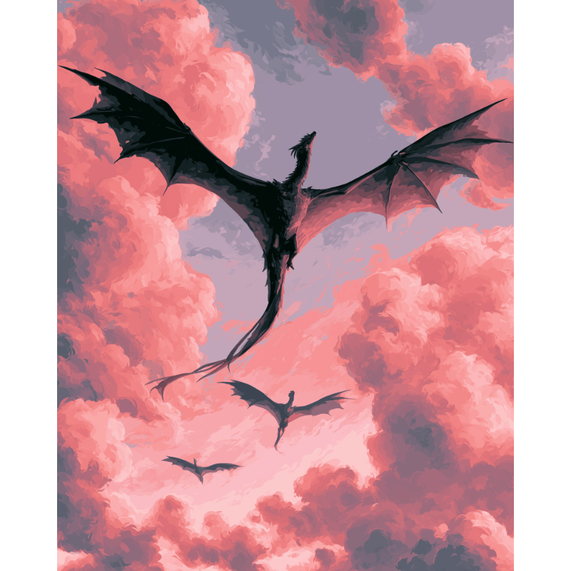 Twilight Dragon Pair | Paint by Number