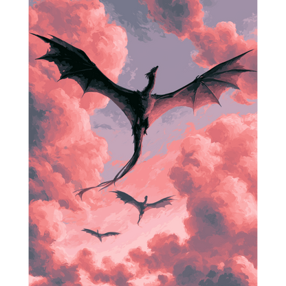 Twilight Dragon Pair | Paint by Number