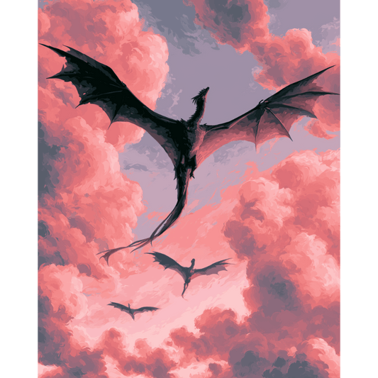 Twilight Dragon Pair | Paint by Number
