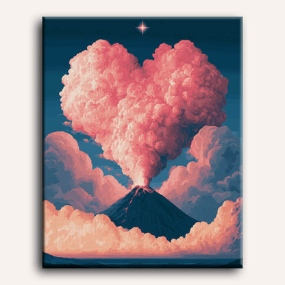 Volcano Heart Cloud | Paint by Number