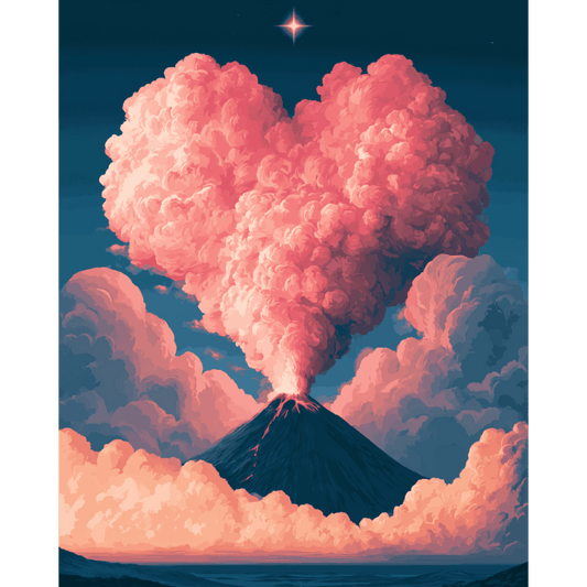 Volcano Heart Cloud | Paint by Number