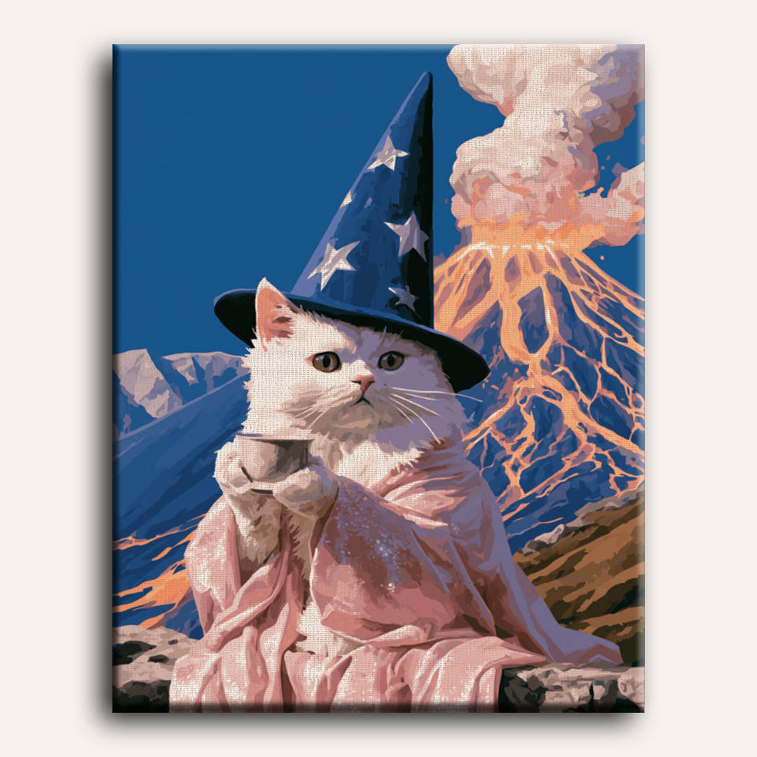 Volcano Wizard Cat | Paint by Number