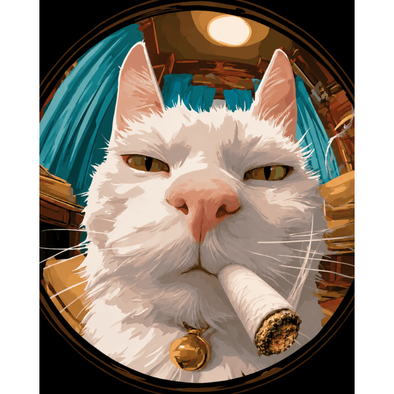 Wizard Cat's Pipe | Paint by Number