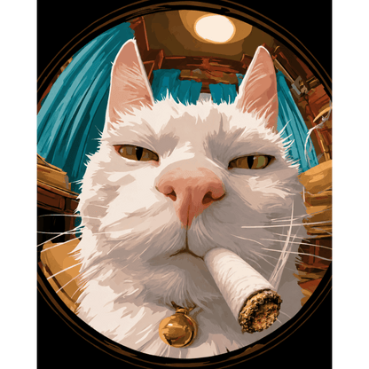 Wizard Cat's Pipe | Paint by Number