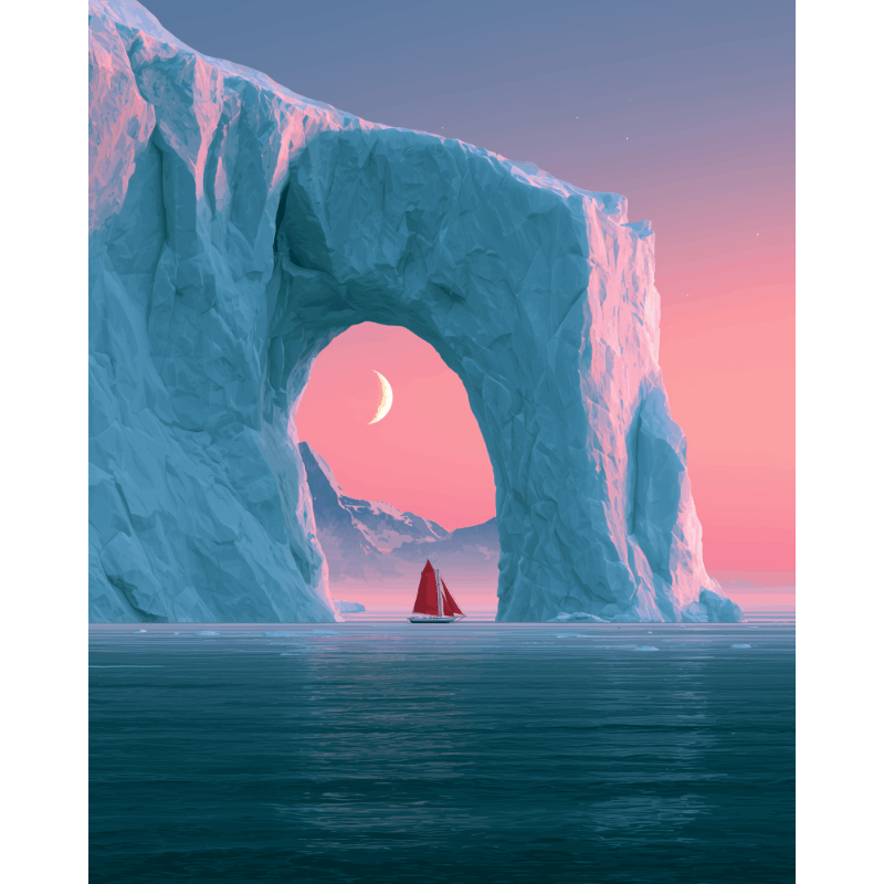 Arctic Arch Sailing | Paint by Number - Paint by numbers