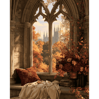 Autumn Reading Window | Paint by Number - Paint by numbers