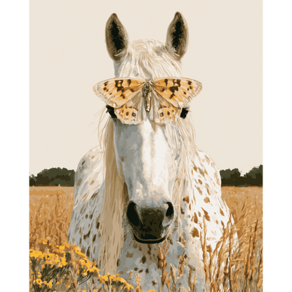 Butterfly Horse Portrait | Paint by Number - Paint by numbers
