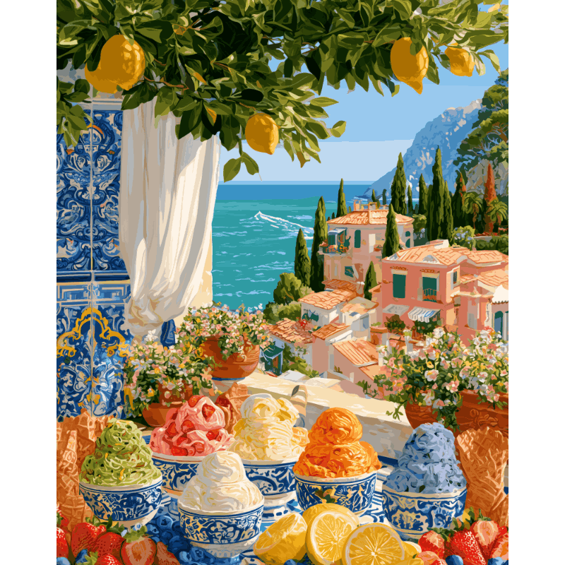 Delft Gelato Bowls | Paint by Number - Paint by numbers