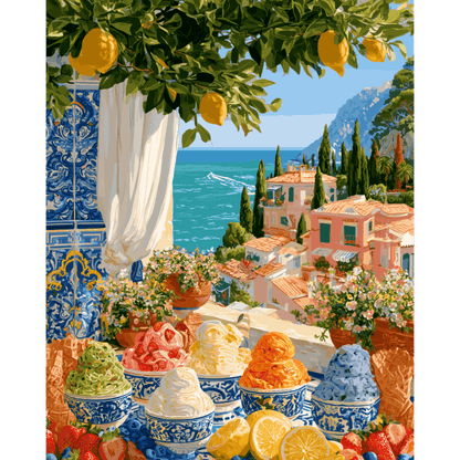 Delft Gelato Bowls | Paint by Number - Paint by numbers