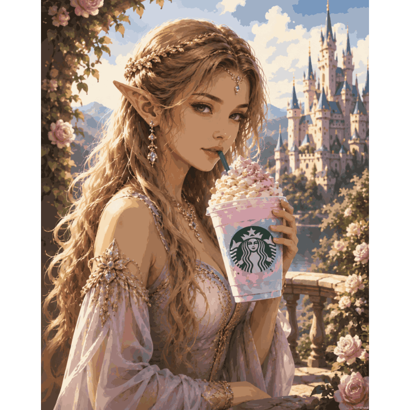 Enchanted Castle Sip | Paint by Number - Paint by numbers