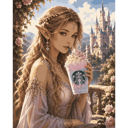 Enchanted Castle Sip | Paint by Number - Paint by numbers