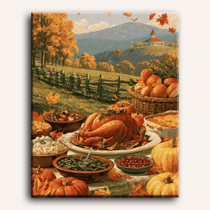 Thanksgiving à la ferme | Peinture à numéros