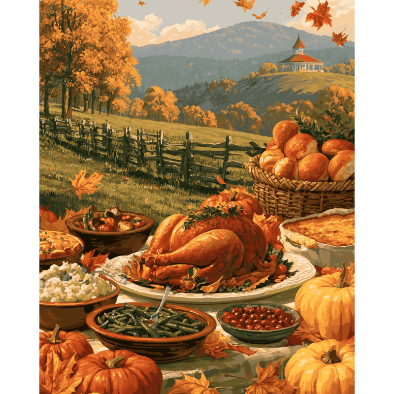 Farmhouse Thanksgiving | Paint by Number - Paint by numbers