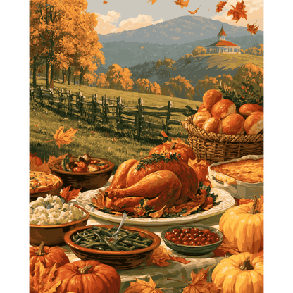 Farmhouse Thanksgiving | Paint by Number - Paint by numbers