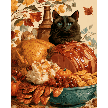 Feast Watching Cat | Paint by Number - Paint by numbers