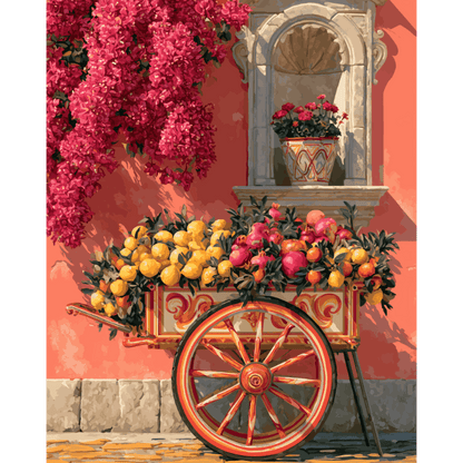 Flower Cart Corner | Paint by Number - Paint by numbers
