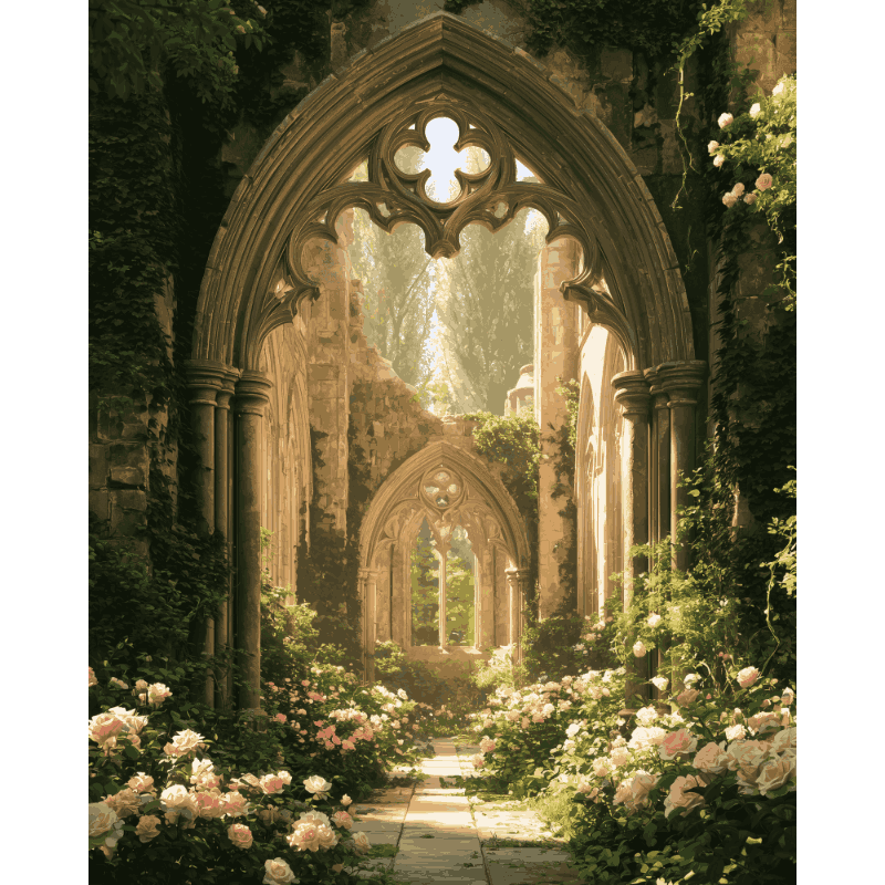 Garden Ruins Path | Paint by Number - Paint by numbers