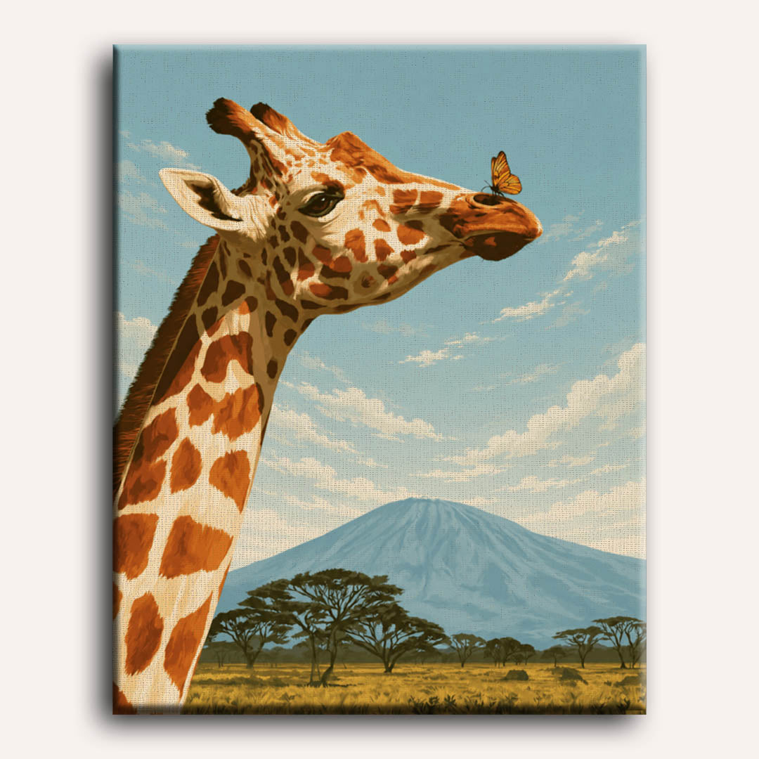 Giraffa e Farfalla | Dipingi con i numeri