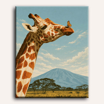 Giraffa e Farfalla | Dipingi con i numeri