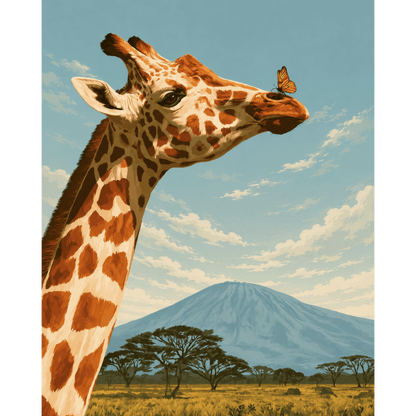 Giraffe & Butterfly | Paint by Number - Paint by numbers