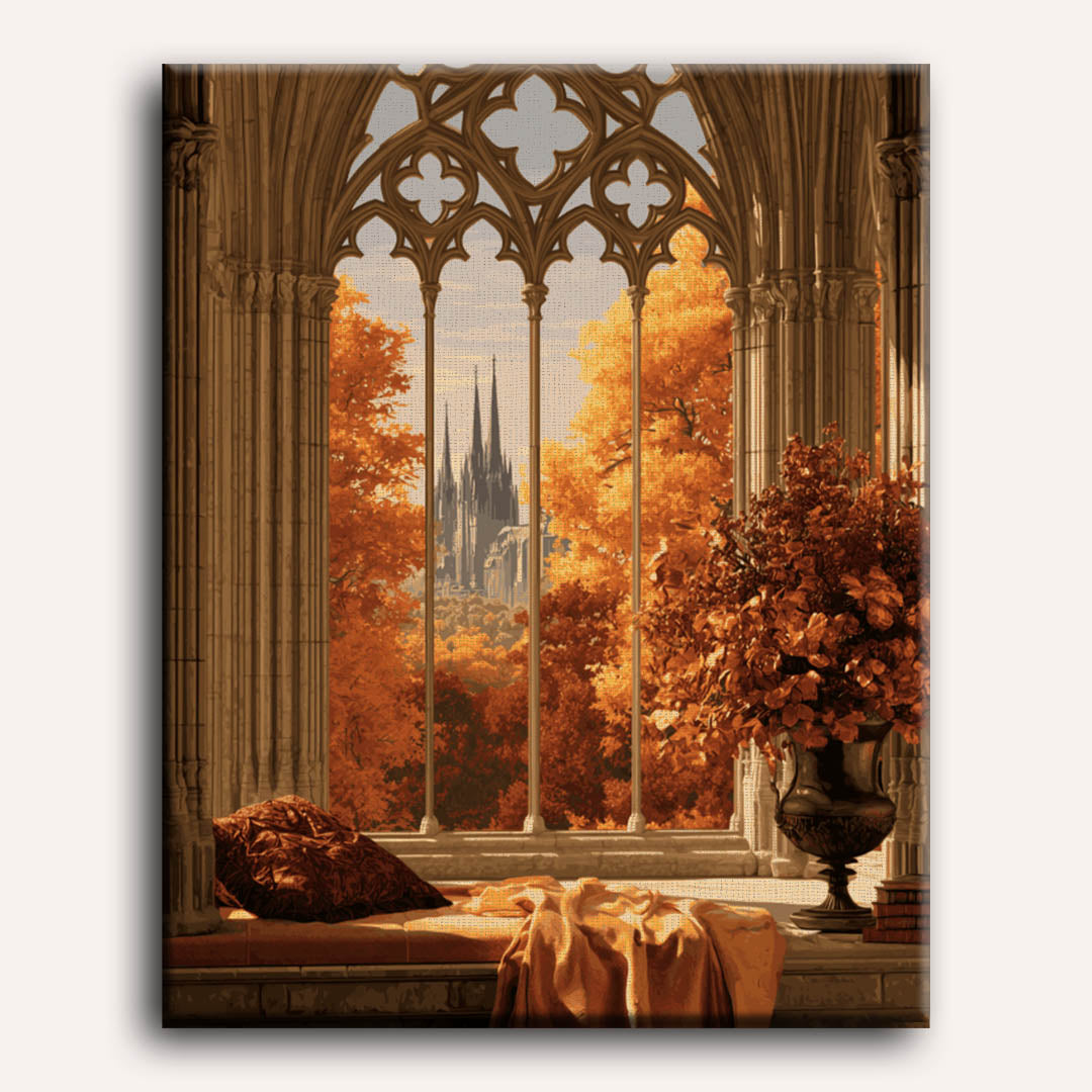 Finestra Gotica d'Autunno | Dipingi con i numeri