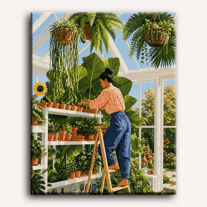 Jardinière sous serre | Peinture à numéros