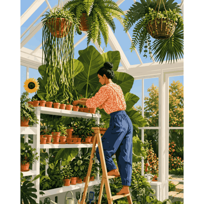 Greenhouse Gardener | Paint by Number - Paint by numbers