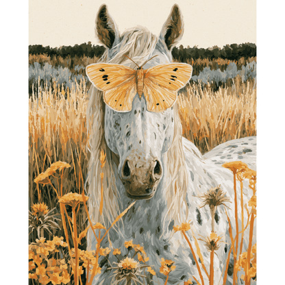 Horse in the Wildflowers | Paint by Number - Paint by numbers