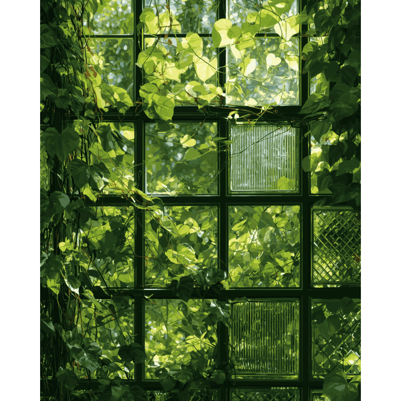 Ivy Window Pattern | Paint by Number - Paint by numbers