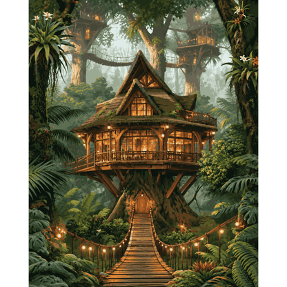 Jungle Treehouse | Paint by Number - Paint by numbers