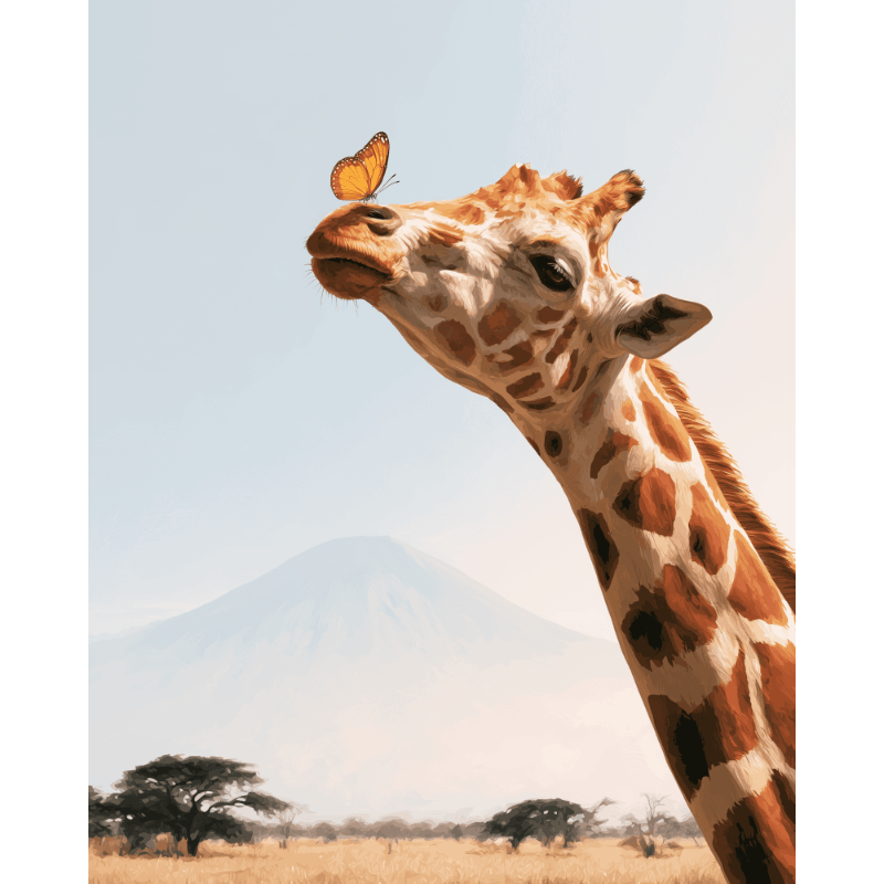 Kilimanjaro Giraffe | Paint by Number - Paint by numbers