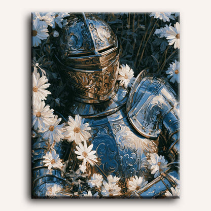 Chevalier parmi les marguerites | Peinture à numéros