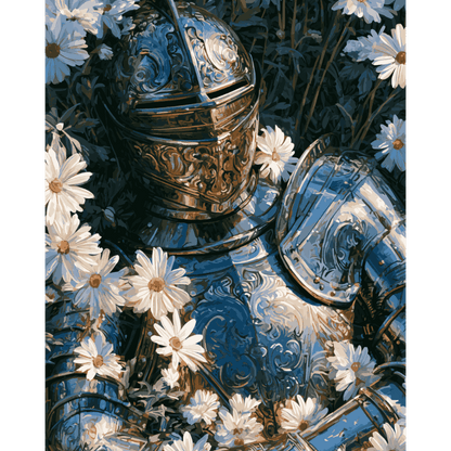 Knight Among Daisies | Paint by Number - Paint by numbers