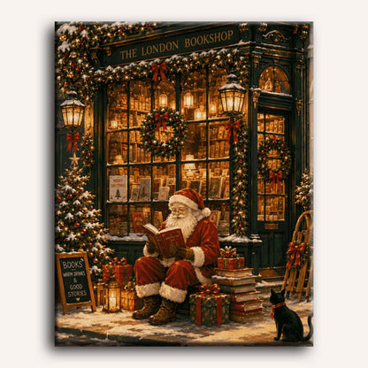 Père Noël à la librairie londonienne | Peinture à numéros