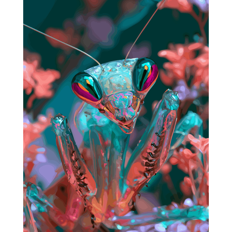 Mantis Close-Up | Paint by Number - Paint by numbers