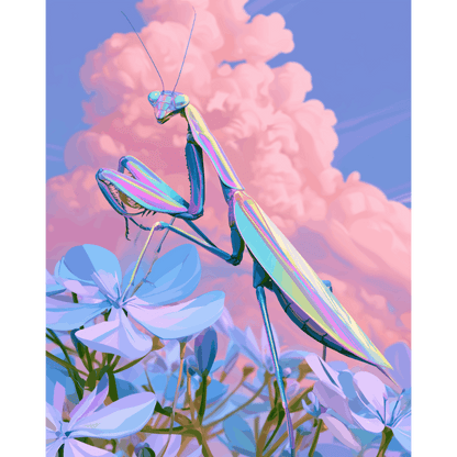 Mantis in Bloom | Paint by Number - Paint by numbers